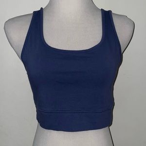 American Eagle crop top sports bra tank belly shirt gym yoga dark blue fitness L